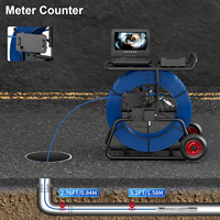 Cámara de inspección de drenajes de 200M con pantalla IPS de 10 pulgadas, 32mm, 24 LED, cable de freno de 9mm, localizador de 512Hz, medidor autonivelante y teclado