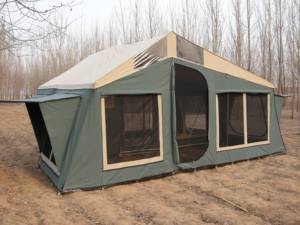 Luxury Off Road Camper Trailer Tent High Quality Ripstop Canvas Family <b>Camping</b> Tent for Sale - Product Image 3