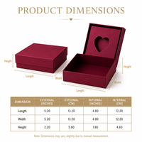 Boîte cadeau en carton rigide biodégradable de luxe personnalisée BONROY Premium Bourgogne avec découpe en forme de cœur et gaufrage pour bijoux – Vente en gros