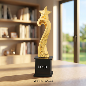 Trofeo Estrella Personalizado con Logotipo Grabado, Modelo Metálico Fundido a Presión 666, Portátil y Duradero para Deportes y Juegos - Product Image 1