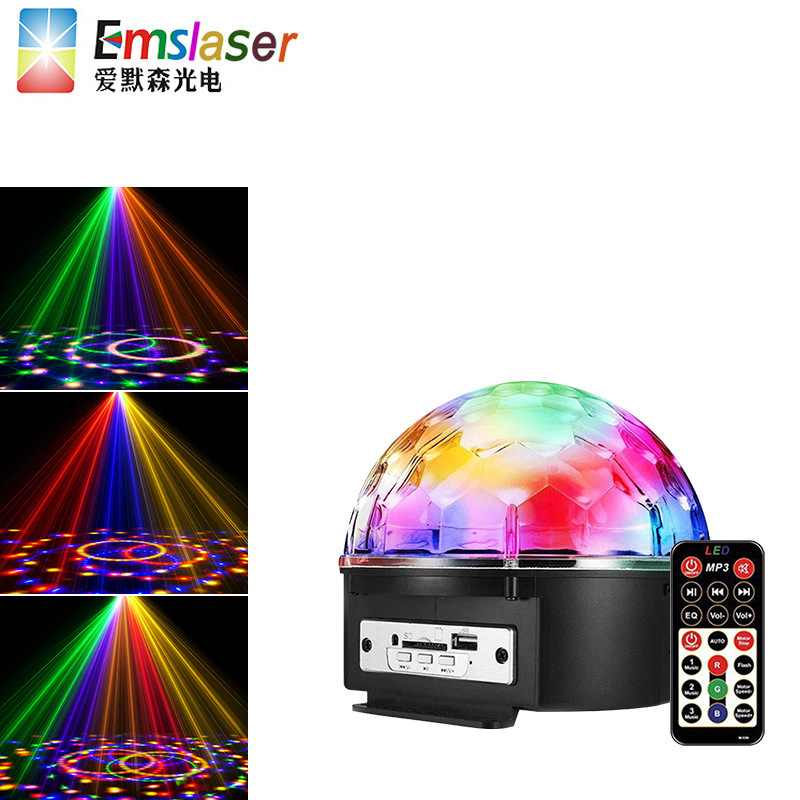 High Quality With MP3 RGBYWP 6 *1w Crystal Magic Ball Led Light Disco Stage Light Dj Projector Light