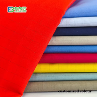 Kain kepar 60/40 poliester CVC kualitas tinggi 1.0 jaring antistatis kain pakaian kerja polos dicelup warna biru merah kuning untuk anak laki-laki