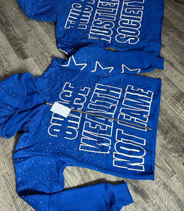 Felpa con cappuccio con stampa a sbuffo personalizzata di alta qualità 500gsm strass con strass sbiadito da sole acido lavaggio cerniera ritagliata con cappuccio squadrato per gli uomini - Product Image 5