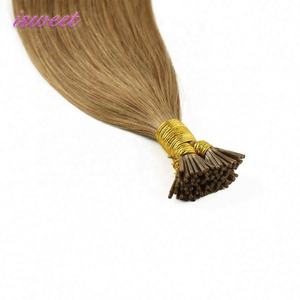 Extensions de cheveux I Tip en kératine italienne brun clair, double trame, cheveux vierges bruts - Product Image 5