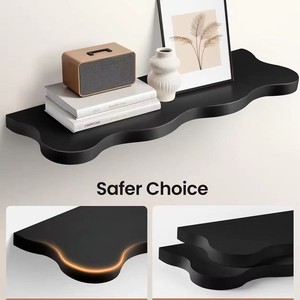 Custom-designed <b>wall</b>-<b>mounted</b> single-<b>shelf</b> wooden floating <b>wall</b> decoration for bedrooms and living rooms, showcasing potted - Product Image 3