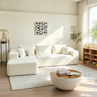 Canapé modulaire moderne sans cadre en velours compressé, dossier capitonné, convertible en lit, pour salon