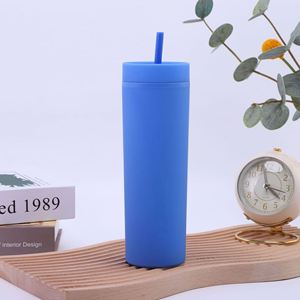 Gobelets réutilisables en plastique à double paroi, écologiques, sans BPA, personnalisables et colorés, de 16 oz, avec couvercles et pailles - Product Image 5