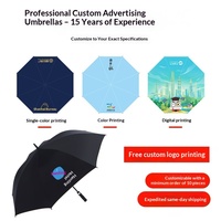 Parapluie publicitaire semi-automatique de 27 pouces à 8 baleines en tissu Pongee 190T pour impression de logo personnalisé