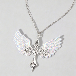 Collares con Colgante <span class=keywords><strong>de</strong></span> Cruz y Alas <span class=keywords><strong>de</strong></span> Ángel Estilo Y2K para Mujer, Cadena <span class=keywords><strong>de</strong></span> Acero Inoxidable, Joyería Subcultural - Product Image 1