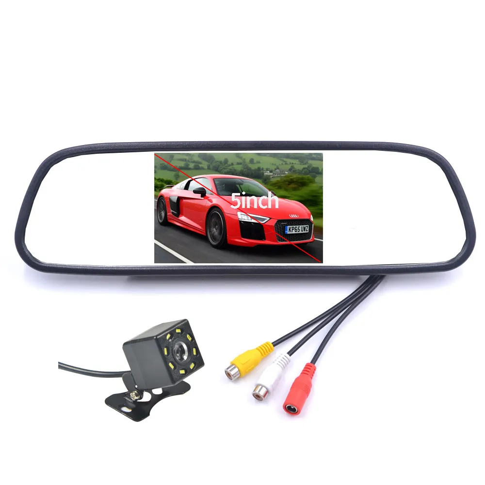 5 Inch Achteruitrijcamera Auto Display + 8 Led Waterdichte Reverse Camera Parkeerhulp Sets Voor Auto Voertuig