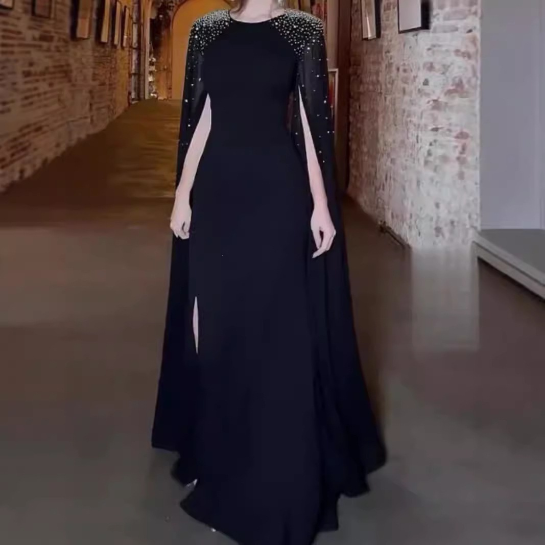 Wholesale Long Black Dress With Slit Customizable Size Options