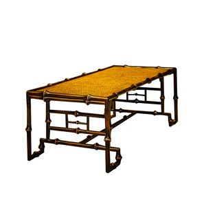 Handmade <b>Bamboo</b> Coffee <b>Table</b> With Mat Top Guizhou Craftsmanship Classic Style - Product Image 5