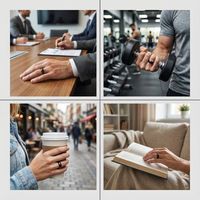 Vintage Kaffee-Farbener Facettierter Keramik NFC Smart Ring Ntag 216 7,1mm Tech Hochzeit Großhandel Lagerbestand Kratzfest Lumon Unisex