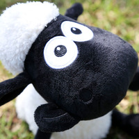 Peluche Mouton Noir et Blanc Mignonne pour Poupée, Coussin en Tissu, Accessoires en Coton PP, Cadeau de Fête Unisexe