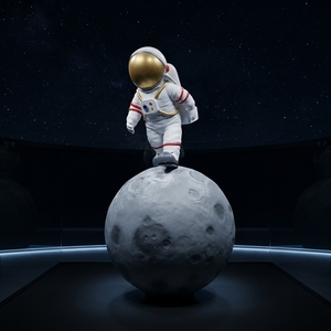 Escultura de <span class=keywords><strong>Astronauta</strong></span> de Fibra de Vidrio en Versión Q de Dibujos Animados, Estatua de <span class=keywords><strong>Astronauta</strong></span> de Tamaño Real para Decoración de Parques Infantiles - Product Image 2
