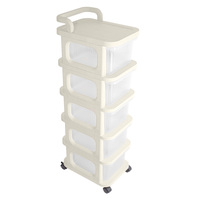 Étagère de rangement mobile à 5 niveaux pour snacks, en plastique, multi-étages, du sol au plafond, pour chambre et salon
