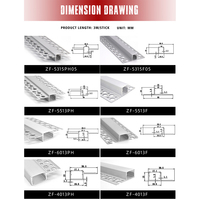 Profilé LED en aluminium pour plâtre et cloisons sèches, encastré sans cadre, pour moulures d'angle, corniche et canal de joint d'ombre mural