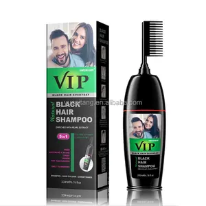 Dexe VIP Easy Salon Personal New Color Hair Magic Permanent Organic Black Hair Dye Shampoo With Comb For Men Bulk