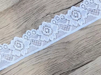 Ruban élastique en nylon et spandex Zeal Custom de 3,5 cm, bande étroite pour emballage, dentelle blanche, garniture pour lingerie, tissu pour robe, broderie française, bricolage