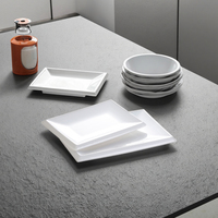 Nouveau Rectangle Hôtel Restaurant Plats En Mélamine Blanche Assiettes De Service
