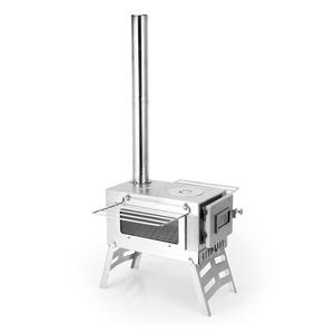 เตาแคมป์ปิ้งสแตนเลส เตาถ่านไม้แบบพกพาสำหรับทำอาหารกลางแจ้ง พร้อมดีไซน์ประตูบานเลื่อน - Product Image 4