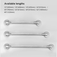 ADA Norye Hardware Barres d'appui de sécurité en acier inoxydable 304 antidérapantes murales finition satinée 30 cm pour salles de bain, douches et toilettes