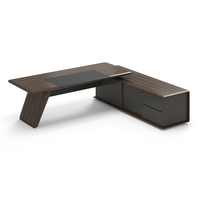 Mobilier de bureau de luxe poste de travail en bois table de bureau du directeur en forme de L bureau de direction de patron au design moderne