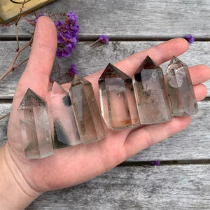 Vente en gros : Tour de <span class=keywords><strong>quartz</strong></span> <span class=keywords><strong>fantôme</strong></span> naturel de haute qualité, polie, pour la décoration de jardin, en forme de baguette de cristal <span class=keywords><strong>fantôme</strong></span> - Product Image 4