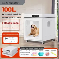 Sèche-cheveux intelligent 100L alimenté par courant alternatif pour chats et chiens, boîte de séchage pliable portable, température constante, souffleur d'eau, séchage à l'air, breveté