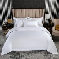 Ensembles de literie d'hôtel 100% coton imprimé à la demande draps blancs pour hôtels