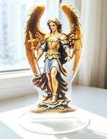 Éxito de Ventas Transfronterizo: Estatua Acrílica Plana 2D Impresa del Arcángel Miguel, Adornos para el Hogar/Adornos para el Coche