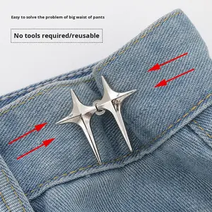 Boucle de serrage métallique détachable Cross Star pour la taille, sans perçage, sans couture, ajustable, outil de réglage de la taille - Product Image 3