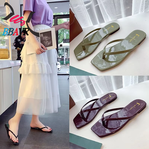 Sandalias de Mujer, Estilo Coreano, Punta Cuadrada, Chanclas de Verano 2019, Sandalias de Playa - Product Image 5