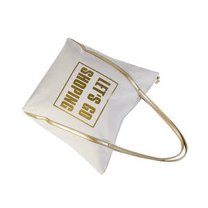 Bolso de hombro de playa personalizado para mujer, bolso de compras de lona de algodón para mujer, bolso de mano con bolsillo, logotipo impreso personalizado - Product Image 4