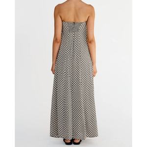 Vestido de Verano para Mujer al por Mayor, Personalizado, OEM, de Alta Calidad, con Cintura Natural, Estilo Simple, Hombros Descubiertos, Estampado, para Vacaciones y Uso Diario - Product Image 3