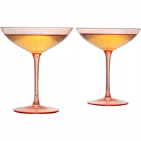 Verres à vin à longue tige de style nordique Vente en gros de qualité alimentaire Logo personnalisé haut de gamme Rose sans plomb pour verres à champagne et à margarita