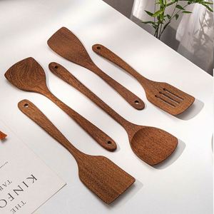 <b>Set</b> of No <b>Paint</b> Chicken Wings Wooden Soup Spoon Frying Dish Spatula Household Non-Stick Kitchenware - Product Image 1