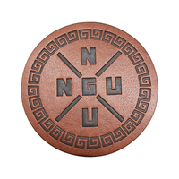Insigne en cuir avec logo en relief personnalisé de haute qualité patchs en cuir ronds pour chapeaux