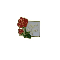 Épinglette personnalisée en métal doré émaillé rigide, motif rose, pour chapeau, vêtements, sac, veste