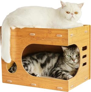 <span class=keywords><strong>Casa</strong></span> Rascadora <span class=keywords><strong>para</strong></span> <span class=keywords><strong>Gatos</strong></span> de Cartón de Múltiples Niveles - Centro de Actividades Interior con Rascadores - Product Image 1