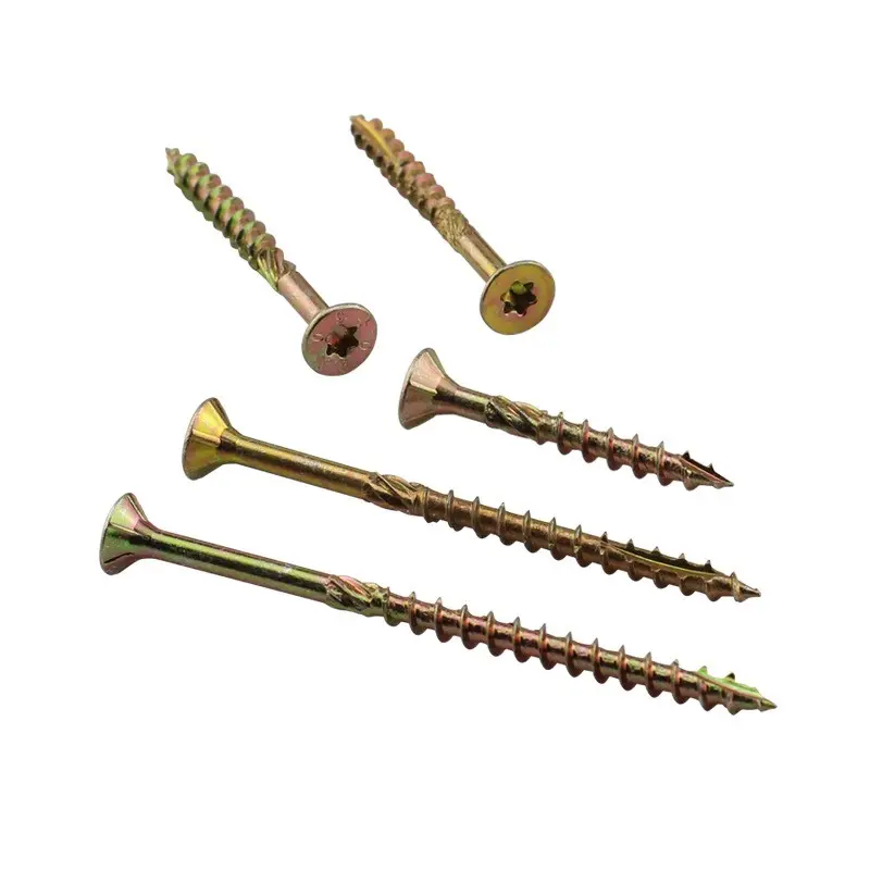 Thép carbon tự khai thác decking Vít Torx gỗ vít Vàng kẽm mạ phẳng đầu ván Torx vít