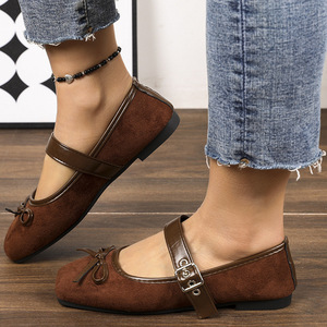 <span class=keywords><strong>Zapatillas</strong></span> de <span class=keywords><strong>Ballet</strong></span> Retro de Talla Grande para Mujer, con una Sola Correa y Lazo, Versátiles, Elegantes y Cómodas - Product Image 2