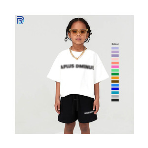 Abbigliamento personalizzato per bambini con Logo a maniche corte pantaloncini da T-shirt 2 pezzi per bambini vestiti sportivi semplici vestiti Casual per adolescenti 4-12T - Product Image 1
