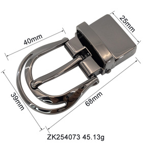 Fibbia a Perno Reversibile in Lega di Zinco Lucida Pressofusa 25mm Finitura Gunmetal per Cinture in Pelle da Uomo Casual ed Eleganti - Ricambio Fai da Te Unisex - Product Image 2