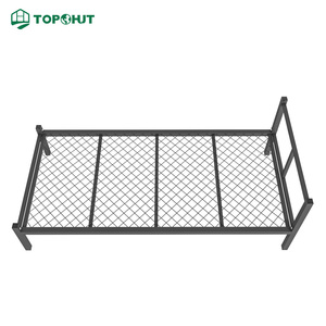 Lit plateforme en acier à poteaux carrés et grillage, qualité industrielle, pour chantiers <span class=keywords><strong>de</strong></span> construction, établissements correctionnels et projets d'appel d'offres gouvernementaux - Product Image 3