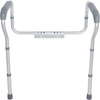 Barres de sécurité pour toilettes, poignée de toilettes en acier robuste, pied réglable en hauteur, offre un soutien pour les personnes âgées, les personnes handicapées et les femmes enceintes