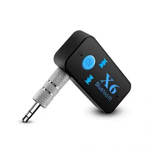 2024 HG factory directly sale X6 Wireless Bluetooth Music Audio Receiver Adapter bluetooth Car Kit For Aux Car For Speakers
