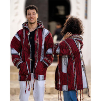 El Yapımı Berber Esintili Günlük Düğmeli Kapüşonlu Geleneksel Fas Kışlık Kıyafeti İşlemeli Premium Konfor Modern Oversize