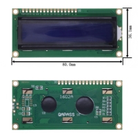 Modul LCD GJD 1602 Layar Biru/Kuning Hijau 16x2 Karakter LCD Display Antarmuka PCF8574 I2C 5V dengan Lampu Latar