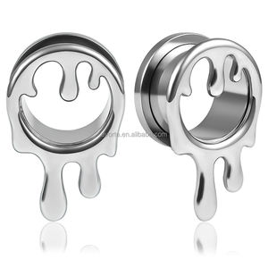 Evorte موضة 316L صلب مقاوم للصدأ سدادة أذن نجمة أنفاق ثقب أقراط مقاييس جسم موسع مجوهرات للنساء نقالات أذن - Product Image 1